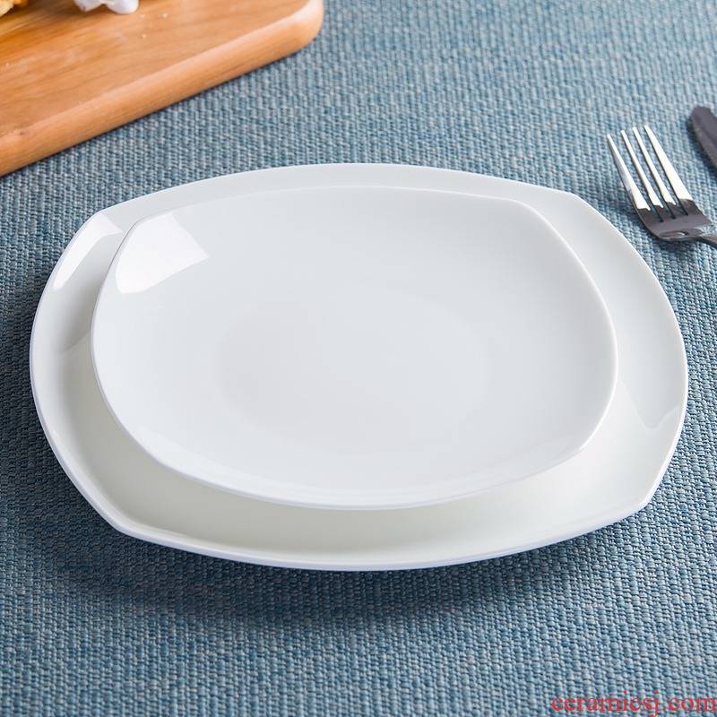 White ipads China square plate beefsteak pasta dish jingdezhen ceramic western - style food dish plate oven