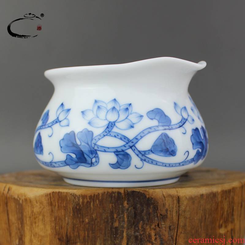 And the blue And white tie up branch lotus auspicious jingdezhen ceramic fair keller kung fu tea tea tea ware And cup And cup