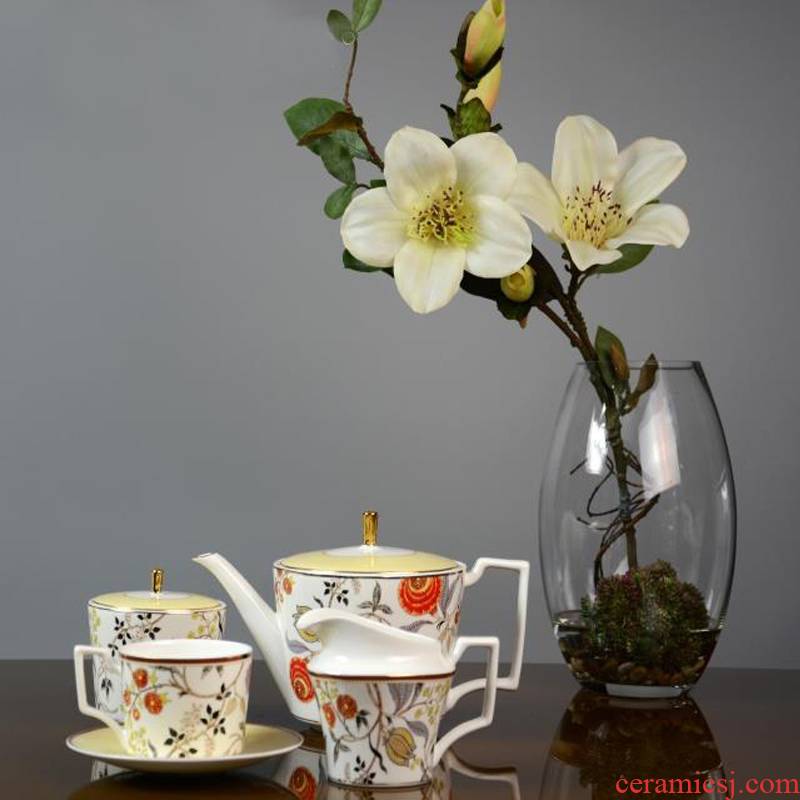 11 first European middle - grade coffee grand flower ipads porcelain coffee tea set with club example room to live in a hotel