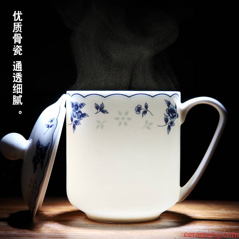 Jingdezhen ceramics with cover cup office cup ipads porcelain cup cup and meeting hotel conference room, tea cups