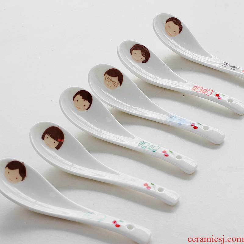 Lovely family small spoon, spoon, north house industry creative cartoon gourd ladle soup spoon, ceramic spoon for dinner