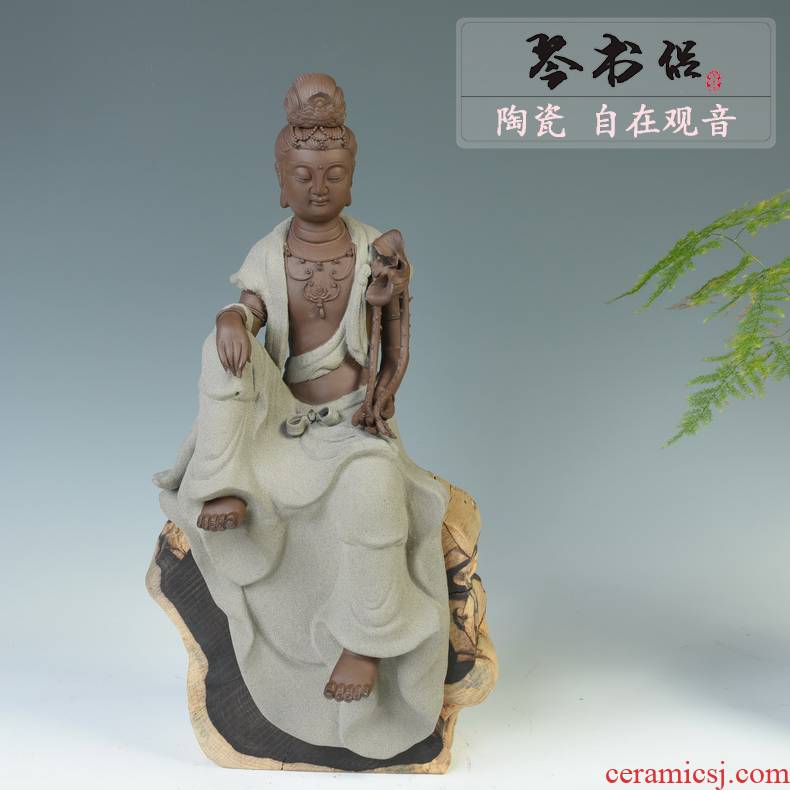 Pianology picking dehua ceramic creative home furnishing articles Chinese zen sitting room porch decoration free goddess of mercy