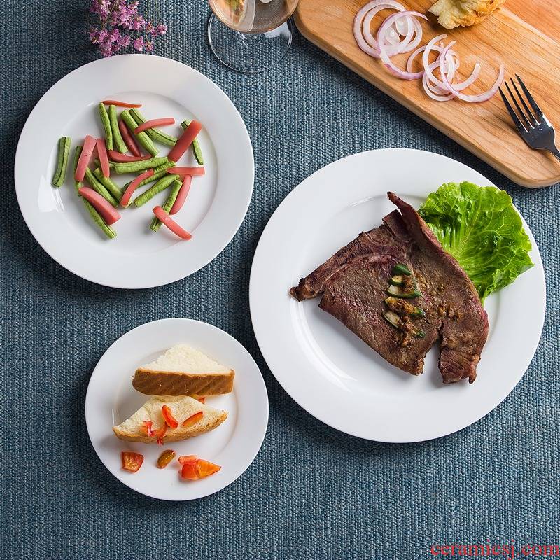 Ipads China plates steak plate white ceramic western food dish dish dish of ipads China tableware exquisite and smooth