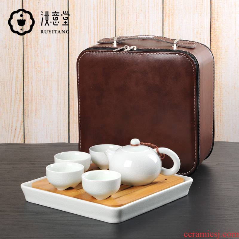 Your up travel tea set suits for Your porcelain ceramic celadon teacup tourism on - board, portable package Chinese style household the teapot