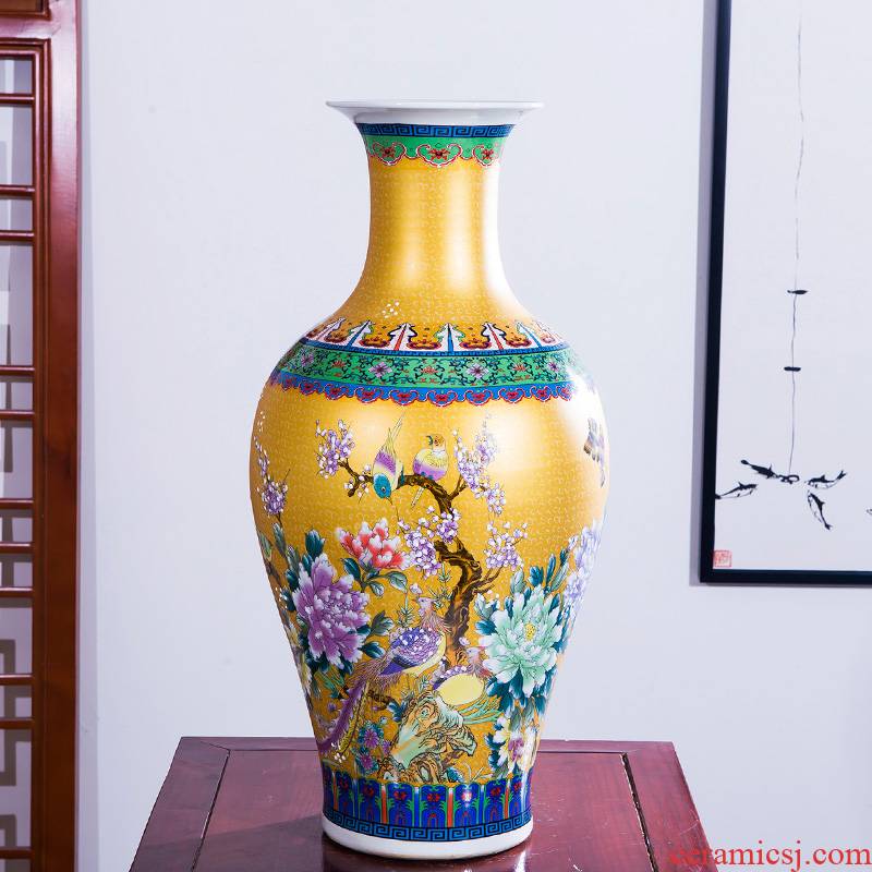 HP - 076 jingdezhen ceramics of large vase furnishing articles chicken wear peony flower arrangement home sitting room adornment is placed