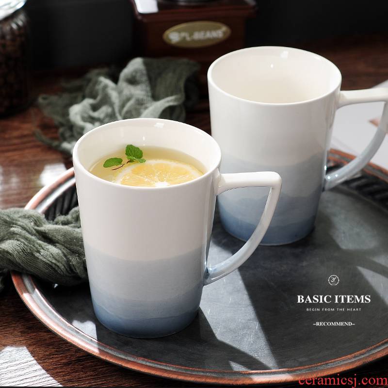 Creative contracted large - capacity glass ceramic cup mark cup milk cup coffee cup move household drinking cups