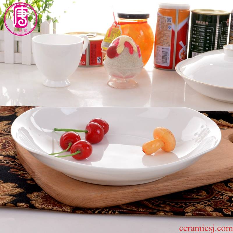 Yipin tang home 0 ipads porcelain ceramic deep dish soup plate move the pure white European dishes cuisine dishes