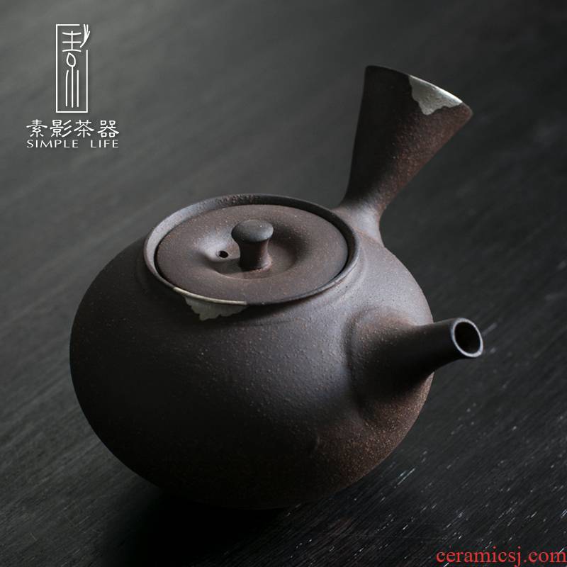 Plain film and old rock, hand side trace silver pot of ceramic teapot coarse pottery lasts a pot teapot the the original ceramic tea set