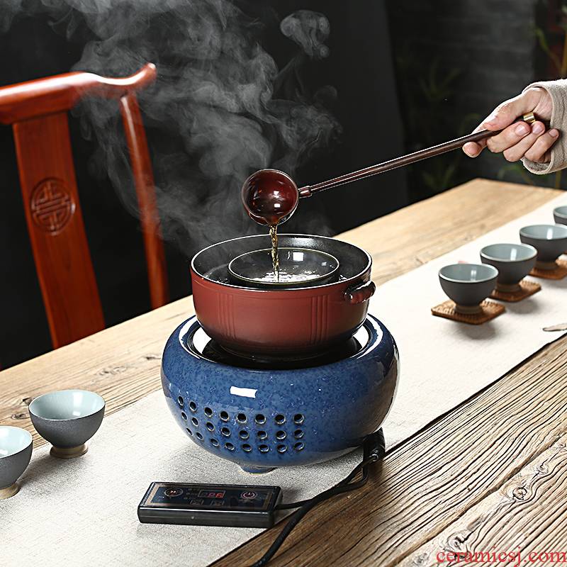 Black tea boiled tea exchanger with the ceramics electric heating electric TaoLu pu - erh tea teapot electric kettle temperature make tea tea tea set steam