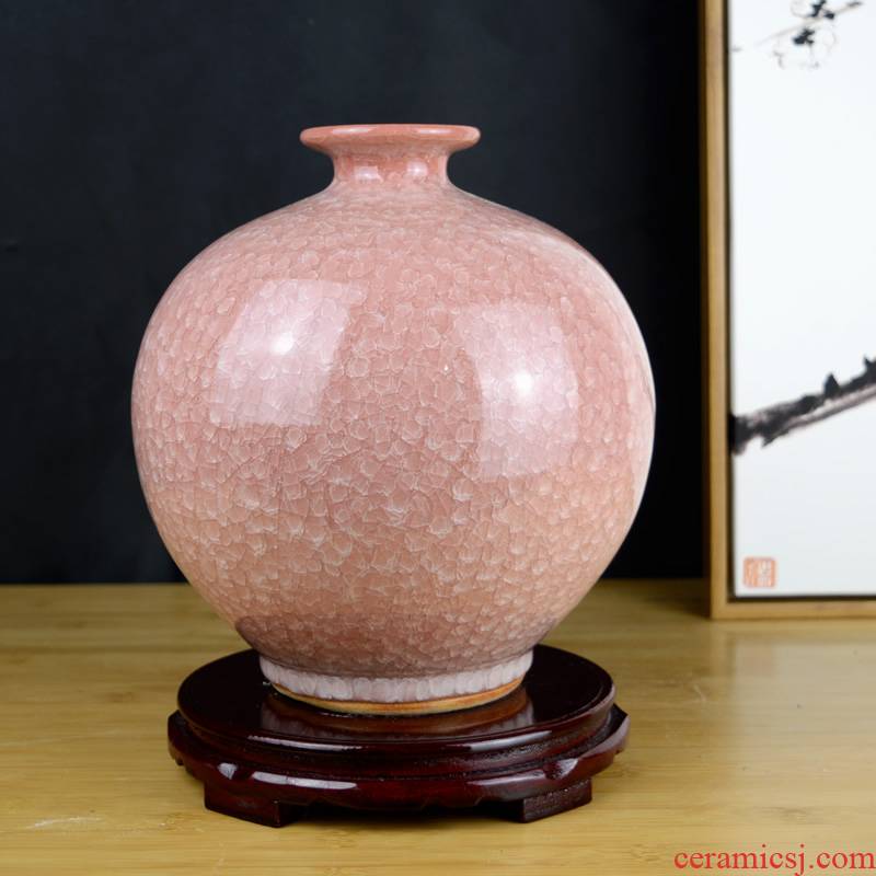 Jingdezhen ceramics flower arranging household ice crack glaze vase Chinese style restoring ancient ways the sitting room porch decoration handicraft furnishing articles