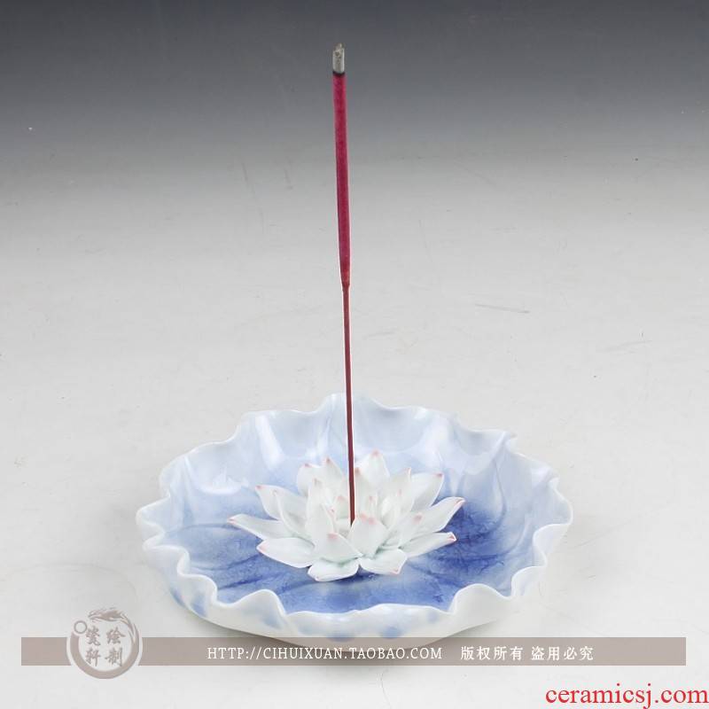 Ice crack roll film disc ceramic insert lotus fragrance incense joss stick incense buner