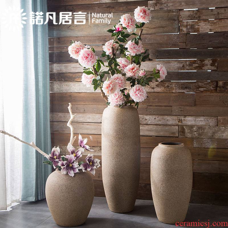 Large coarse pottery vases, ceramic hotel villa clubhouse sitting room ground flower arranging furnishing articles contracted fashion decoration decoration