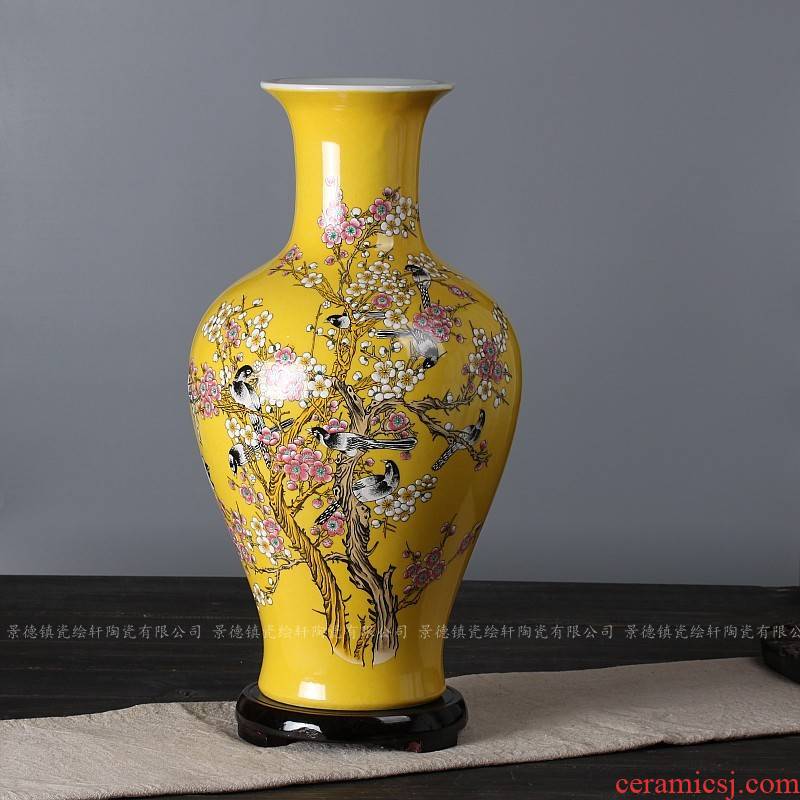 Jingdezhen ceramics yellow glaze pay-per-tweet mui design home furnishing articles adornment vases, flower vases