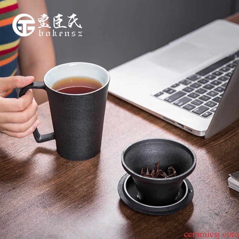 Treasure minister 's ceramic tea cup household water filter with cover tea separate office high capacity - men and women