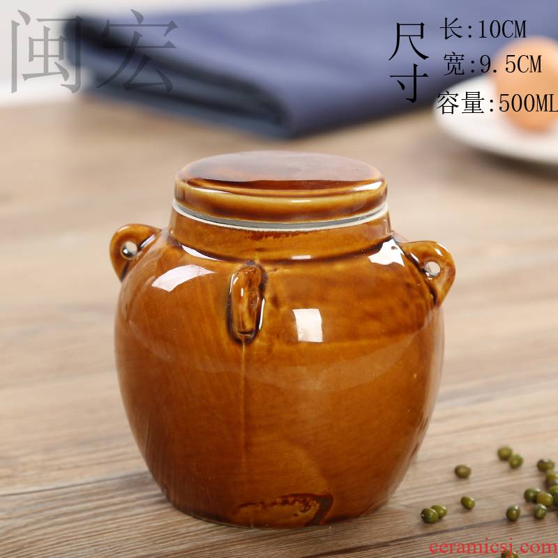 Restore ancient ways the tea pot sealing ceramic honey pot dry pickles upper pot dry grain storage tank