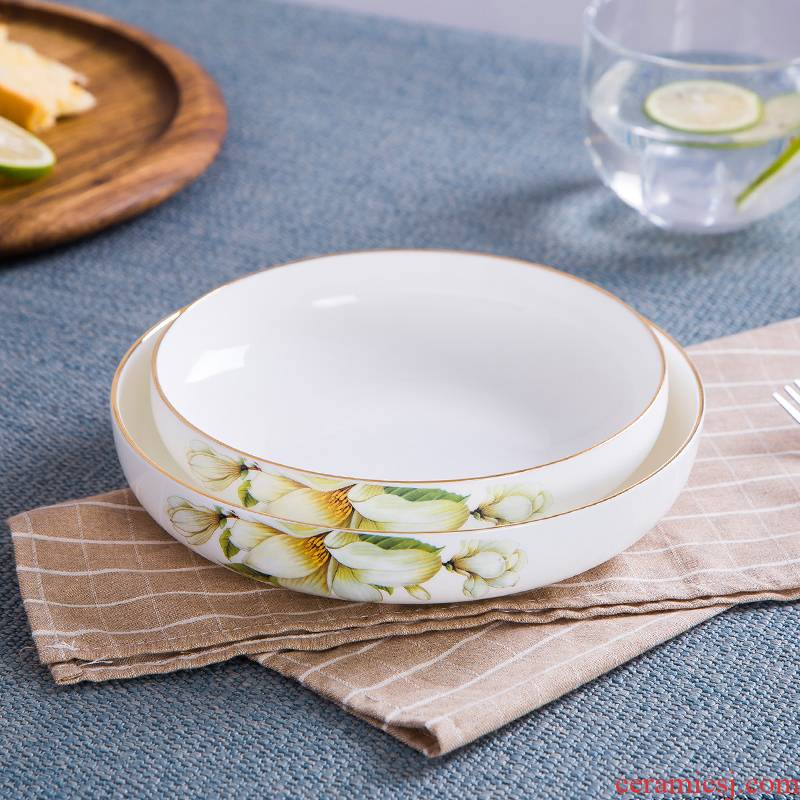 New Lin pull plate creative up phnom penh nest dish deep ipads porcelain dish plate round dish soup plate FanPan home plate
