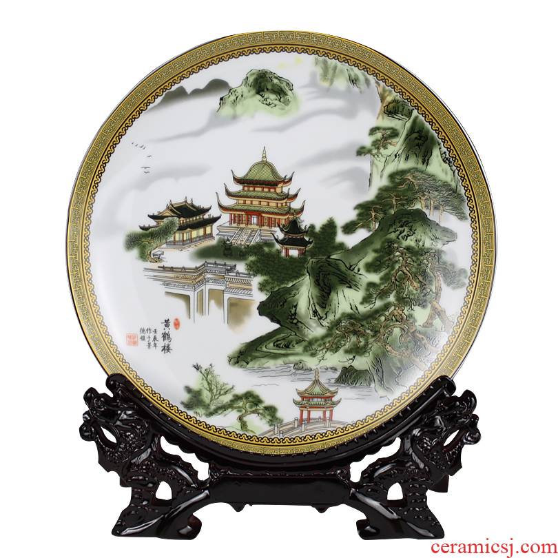 Jingdezhen ceramics landscape painting decorative plate faceplate hang dish modern home furnishing articles