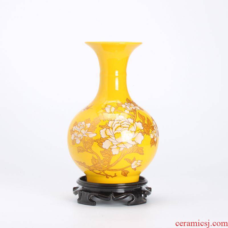 Ceramic floret bottle home sitting room Chinese red peony flower arranging, soft adornment style is contracted modern furnishing articles