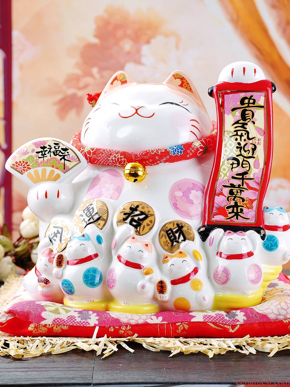 Stone workshop opening gifts creative plutus cat ceramic storage tank large Japanese store checkout furnishing articles