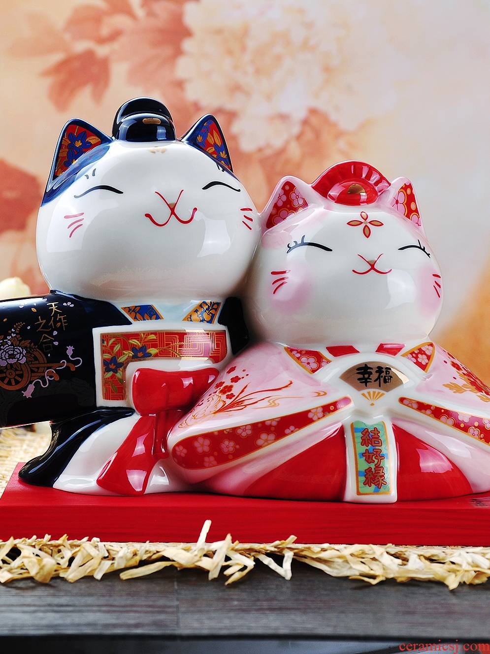 Valentine 's day gift marriage room adornment is placed lovely ceramic plutus cat piggy bank girlfriends friend wedding gift