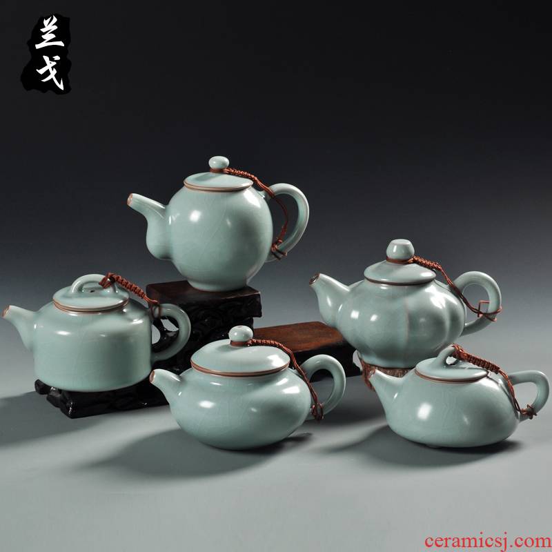 Having your up with azure slicing the teapot can raise your porcelain ceramic kung fu tea set household teapot large single pot
