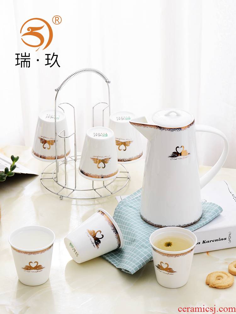 Swan lake ipads porcelain water suit ceramics air pot cup home European cup tea teapot teacup kit