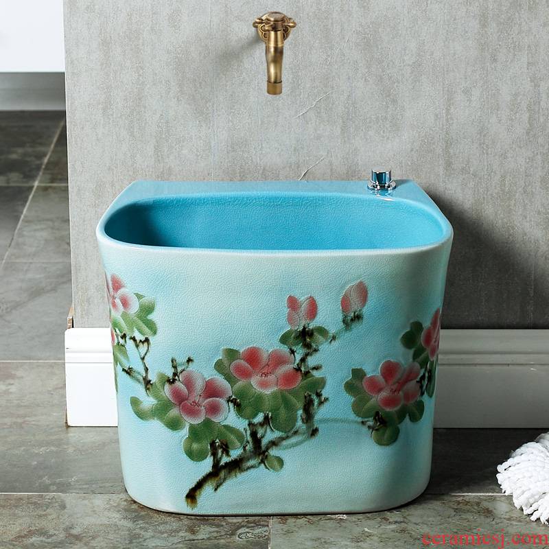 Ceramic wash mop pool large balcony toilet basin units charged with the mop mop pool home floor mop ChiDou