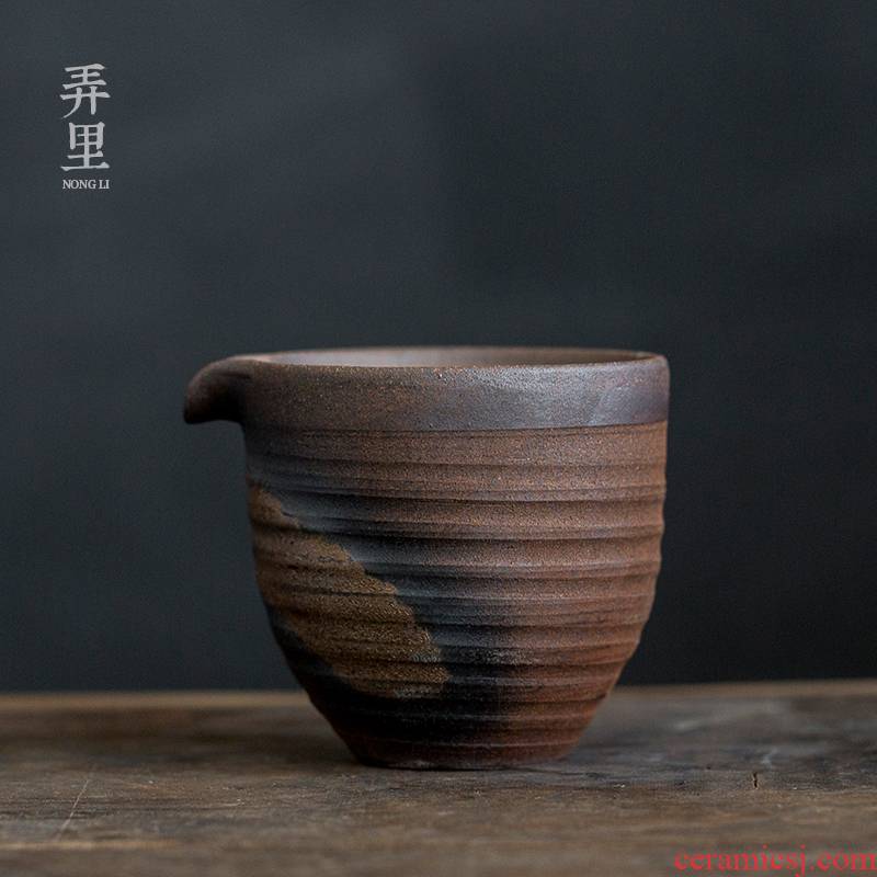 Fair and coarse pottery cup firewood retro kung fu tea set Japanese points tea checking ceramic antique male cup