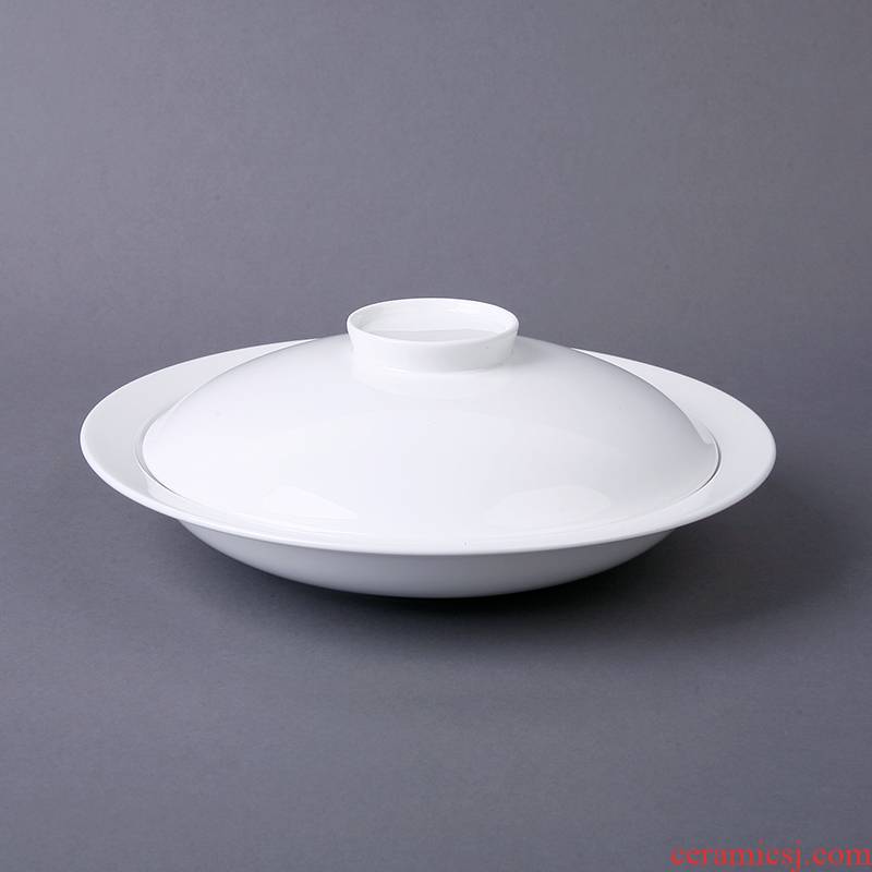 Ipads China with cover insulation food dish plate plate is multi - purpose and combiner deep LIDS, stew meat dish dumpling dish