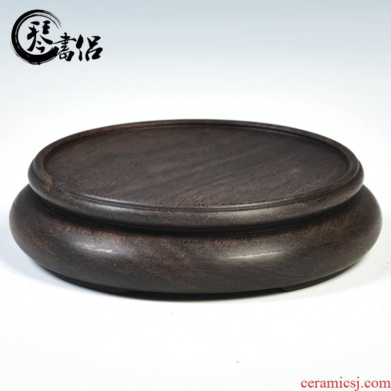Ebony wood carving handicraft base element circular base vase base tea cups are it base base pad