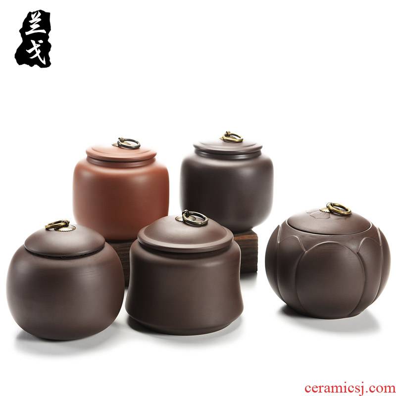 Having violet arenaceous caddy fixings zhu pu 'er tea storehouse mud wake receives kung fu tea set coarse pottery dry seal storage POTS