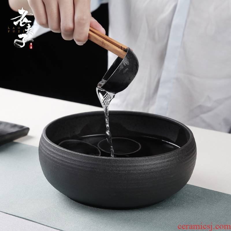 The professor circular coarse pottery tea wash to ceramic wash bowl washing dishes kung fu tea accessories cup hot wash to The writing brush washer from cylinder