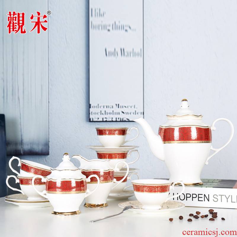 The View of song View jingdezhen ceramics from the see colour song English afternoon tea sets red wedding tea to coffee
