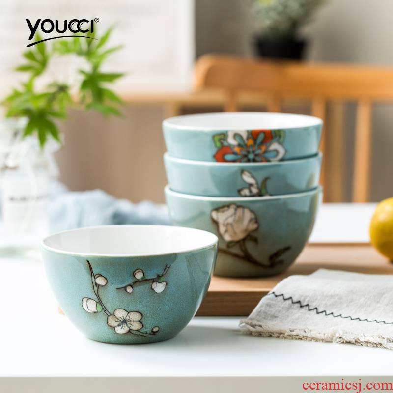 Hisa youcci porcelain creative household tableware ceramic bowl porringer move bowl of 5 m jobs