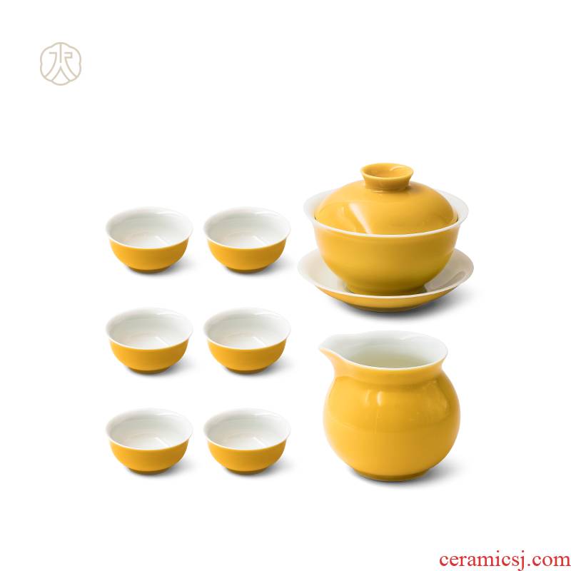 [spot] cheng DE hin kung fu tea set, jingdezhen ceramic checking 8 first set of color glaze ground is introduced