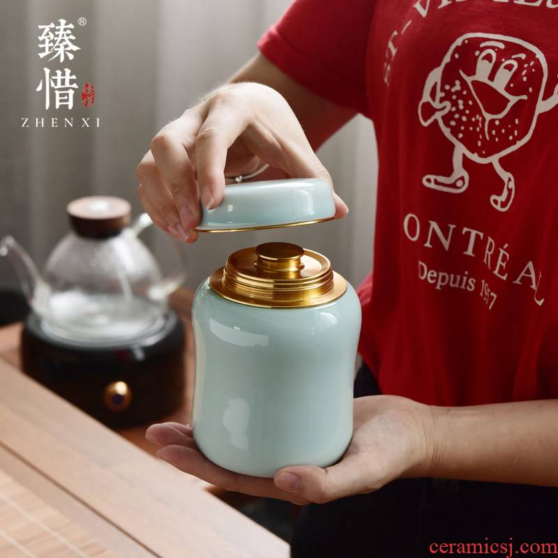 "Precious little ceramic tea pot lid seal copper pot dried fruit store content box of kung fu tea tea accessories
