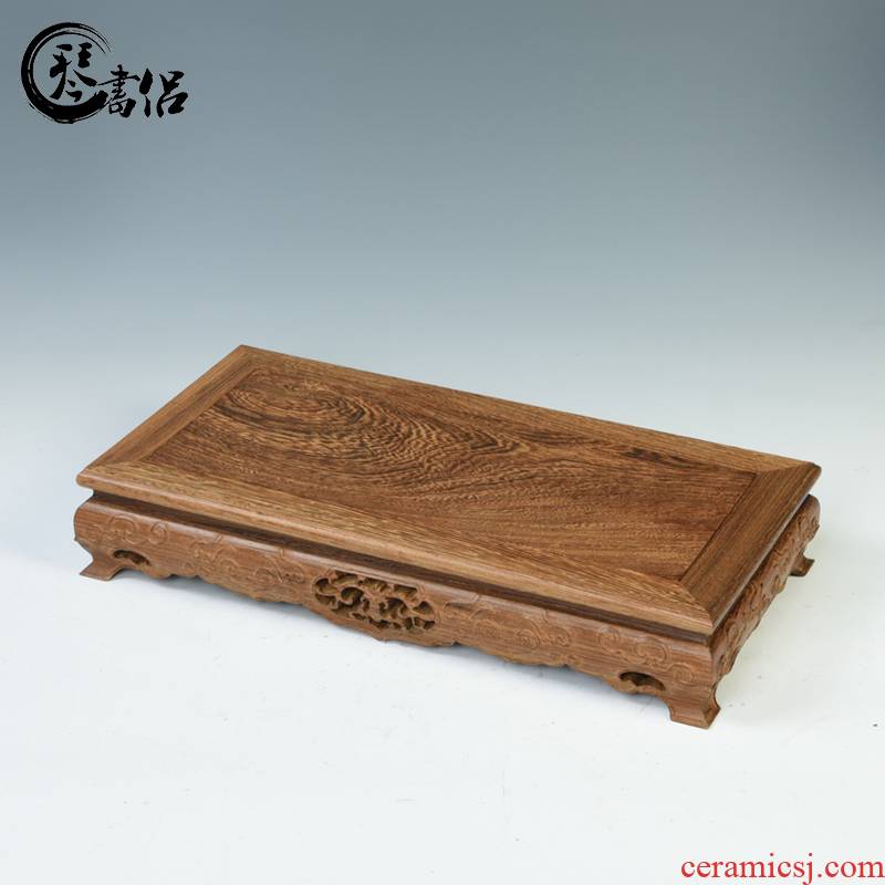 Redwood base of Buddha base flowers miniascape base solid wood tea set base wenge base rectangle