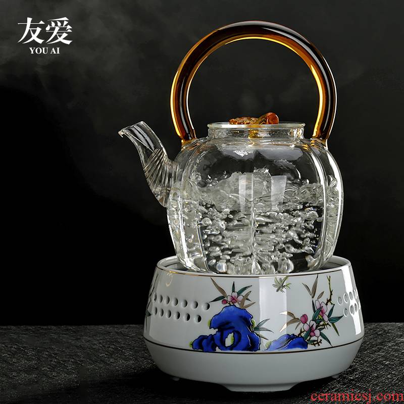 Love Pyrex cooking pot electricity TaoLu office kettle pumpkin tea pot, household utensils suit