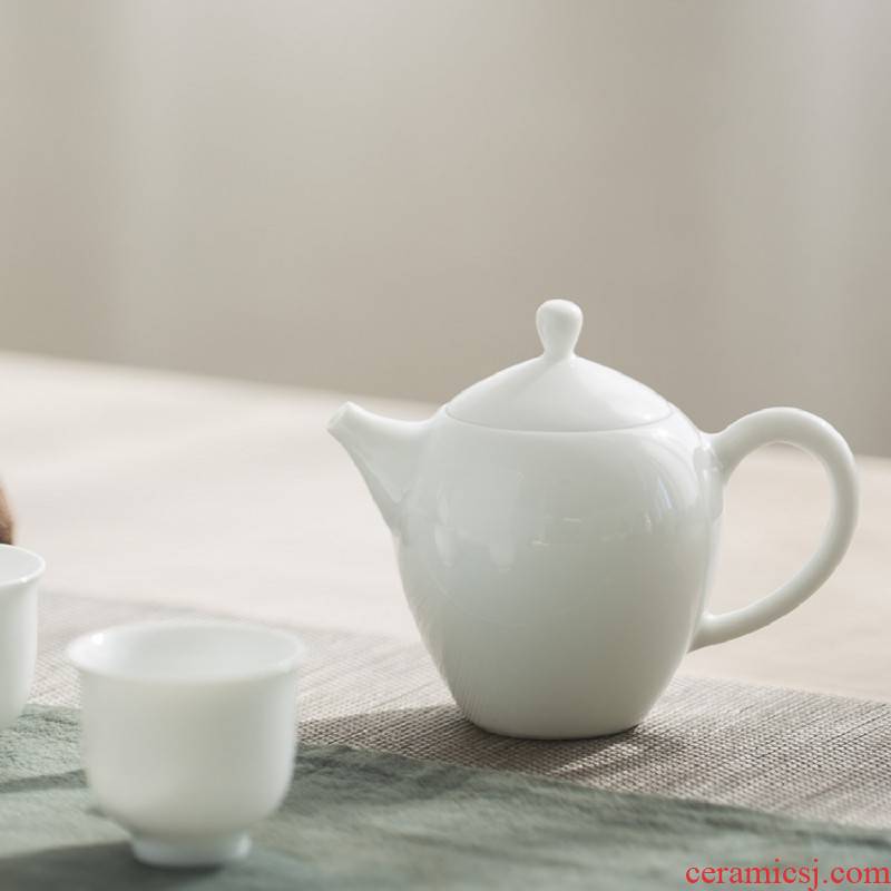 Jingdezhen ceramic teapot manual white porcelain household little teapot beauty shoulder make tea, tea set small capacity single pot