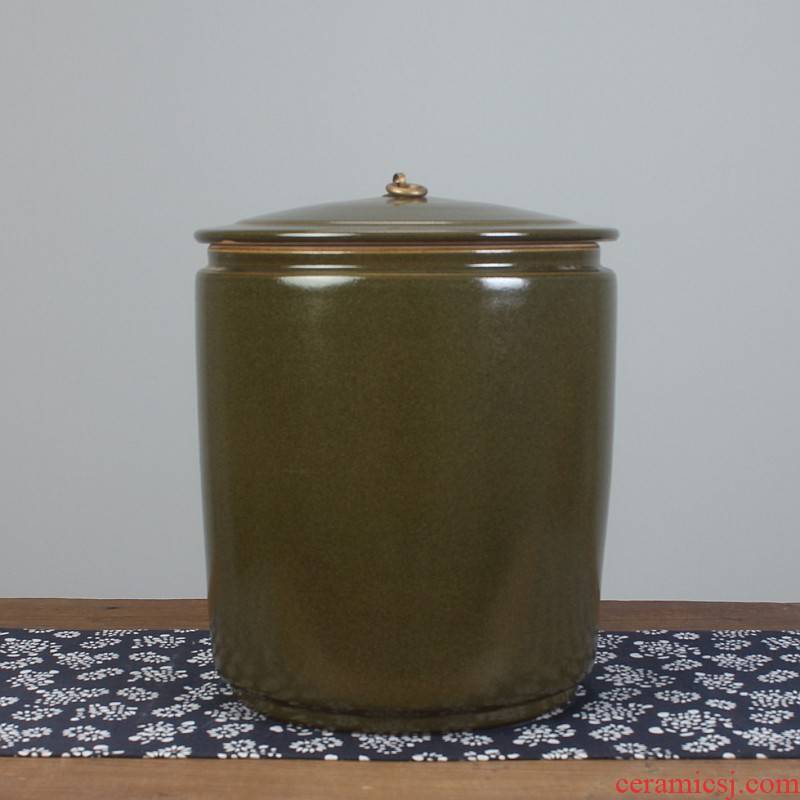 Jingdezhen ceramic tea set tea glaze tea pot at the end of the storage tank and receives puer tea cake box tank tea urn