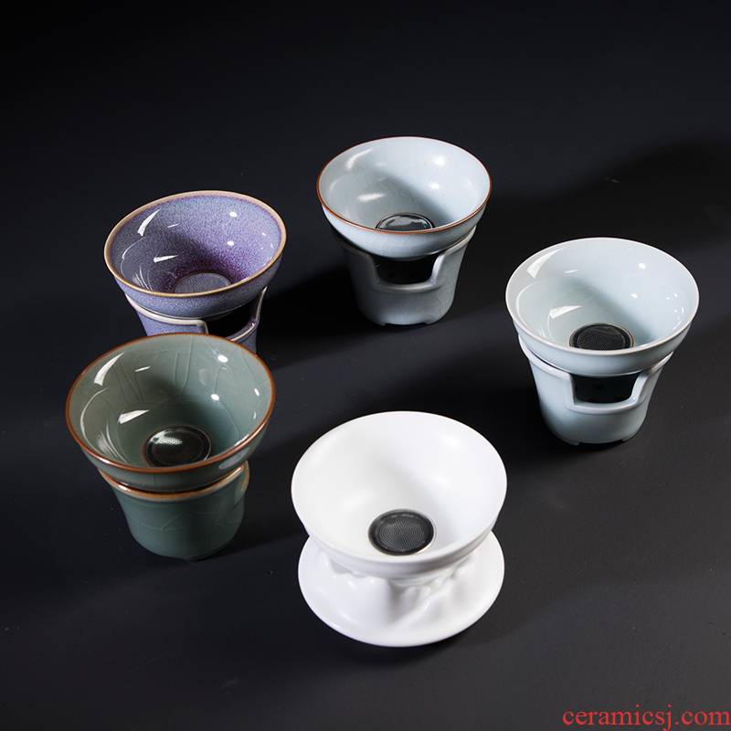 Longquan celadon) frame ceramic creative tea filter holder make tea filter tea tea kung fu tea accessories