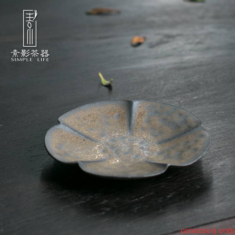 Restoring ancient ways, shadow gold ceramic heat insulation cup mat mat MeiLianJu cup mat contracted circular mat the tea taking