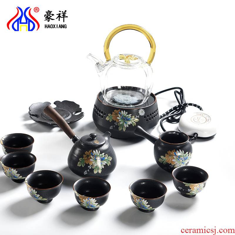 Howe cheung kung fu tea sets the whole household contracted charged TaoLu celadon ceramic teapot teacup gift boxes