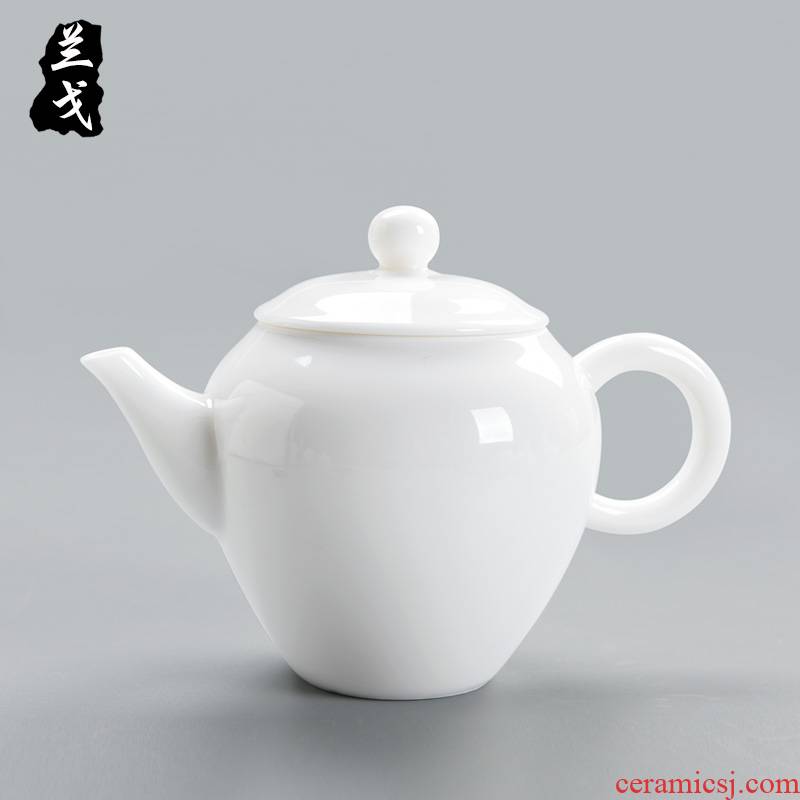 Having dehua white porcelain teapot kung fu tea set girder pot of tea accessories list the pot of ceramic xi shi pot pot side