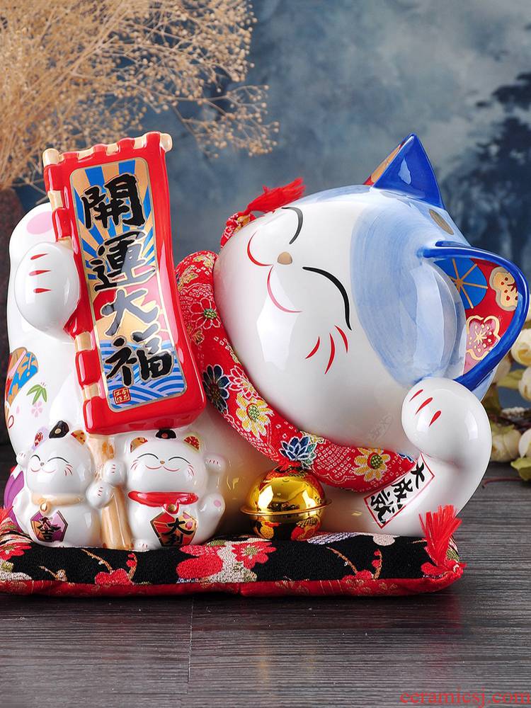 Plutus cat furnishing articles large ceramic Japan saving money piggy bank store opening creative practical gift stone workshop