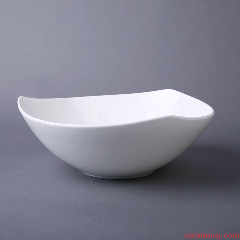 Ipads bowls creative triangle household pure white ceramic bowl rainbow such use salad bowl bowl of soup bowl stew fruit and vegetable dishes
