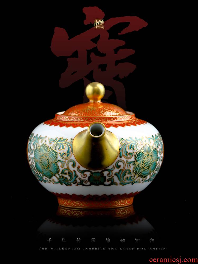 Nine at jingdezhen hand - made pot of checking ceramic kung fu tea accessories pot teapot pastel principal process