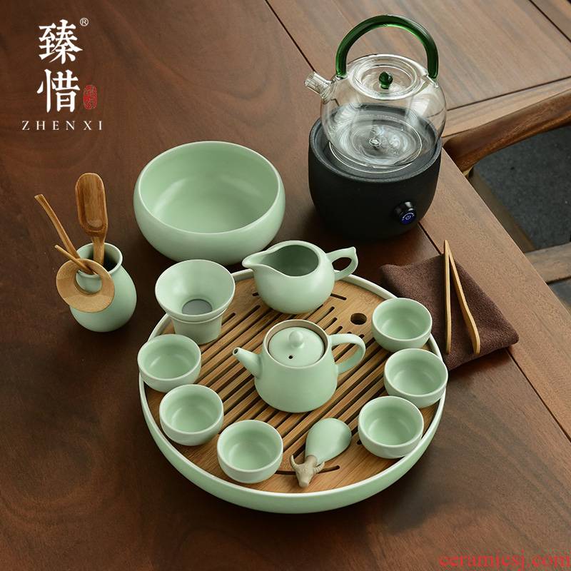 "Cherish your up ceramic kung fu tea set suit household small teapot teacup modern Japanese dry tea tray