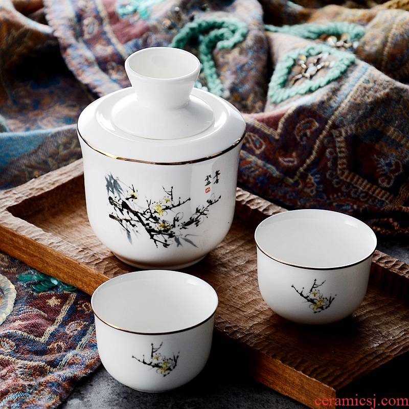 Temperature wine pot wine suits for two ceramic perm hip household heat warm hip ipads porcelain cup wine pot rice wine liquor
