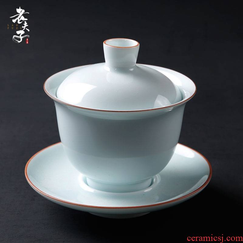 The professor large tureen ceramic cups matte enrolled white kung fu tea set three to make tea bowl with The teapot